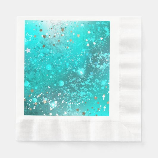 Mint Turquoise Foil Hintergrund Serviette (Vorderseite)