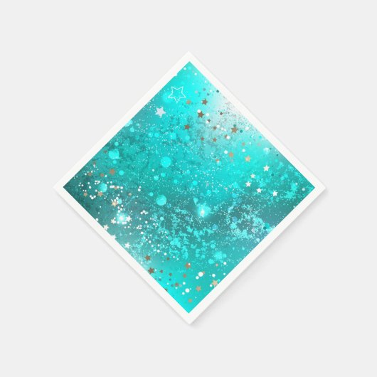 Mint Turquoise Foil Hintergrund Serviette (Ecke)