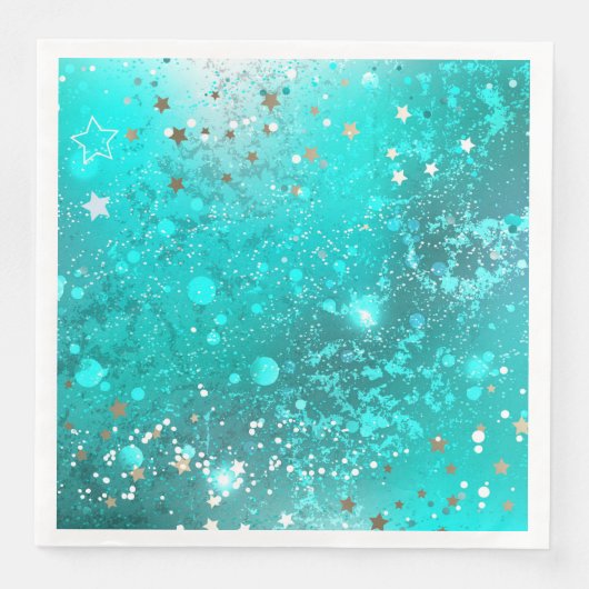 Mint Turquoise Foil Hintergrund Serviette (Vorderseite)