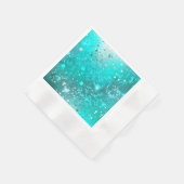 Mint Turquoise Foil Hintergrund Serviette (Ecke)