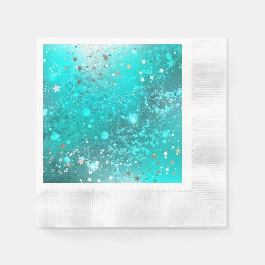 Mint Turquoise Foil Hintergrund Serviette (Vorderseite)