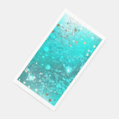 Mint Turquoise Foil Hintergrund Serviette (Ecke)