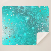 Mint Turquoise Foil Hintergrund Sherpadecke (Vorderseite (Horizontal))