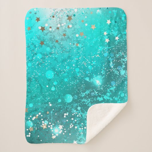Mint Turquoise Foil Hintergrund Sherpadecke (Vorderseite)