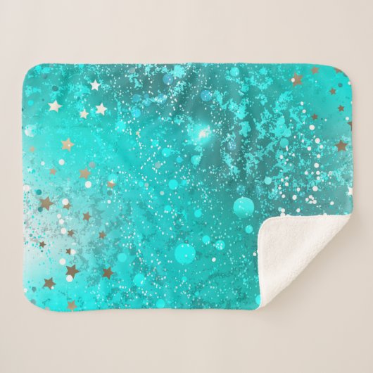 Mint Turquoise Foil Hintergrund Sherpadecke (Vorderseite (Horizontal))