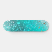 Mint Turquoise Foil Hintergrund Skateboard (Horizontal)