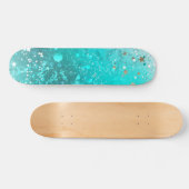 Mint Turquoise Foil Hintergrund Skateboard (Horizontal)