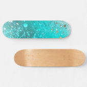 Mint Turquoise Foil Hintergrund Skateboard (Horizontal)