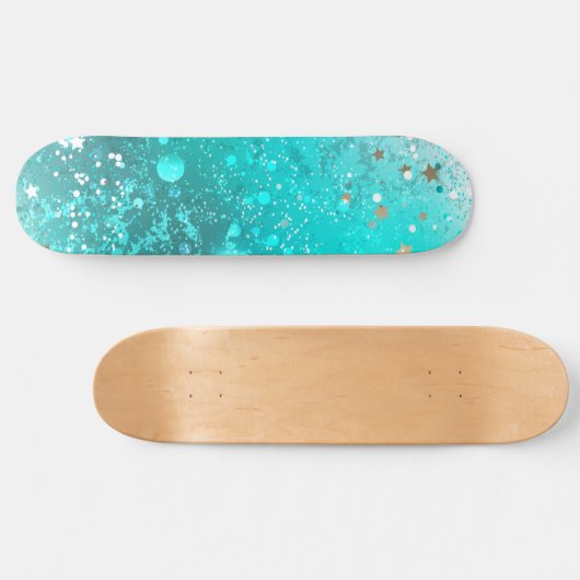 Mint Turquoise Foil Hintergrund Skateboard (Horizontal)