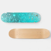 Mint Turquoise Foil Hintergrund Skateboard (Horizontal)