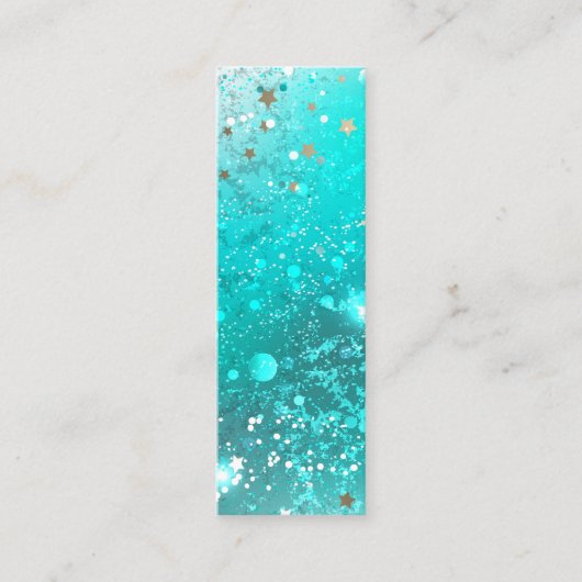 Mint Turquoise Foil Hintergrund Telefonnummerkarte (Vorderseite)