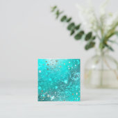 Mint Turquoise Foil Hintergrund Terminkarte (Stehend Vorderseite)