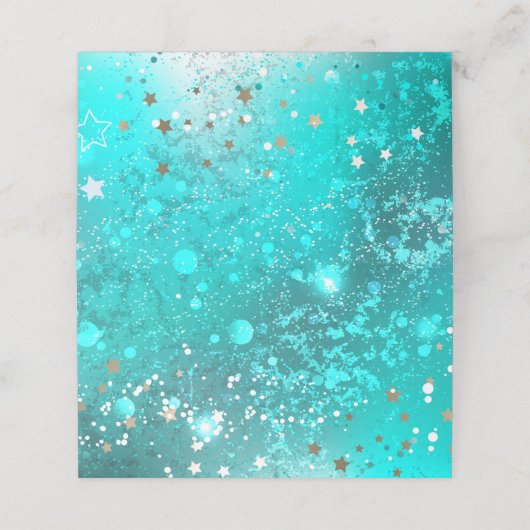 Mint Turquoise Foil Hintergrund Terminkarte (Außenseite Aufgefaltet)
