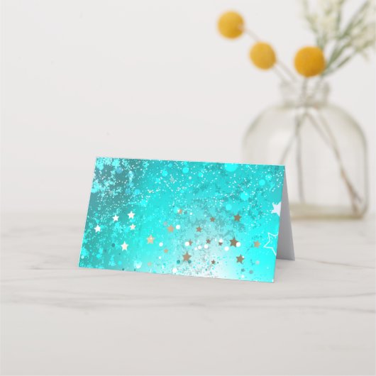 Mint Turquoise Foil Hintergrund Terminkarte (Rückseite)
