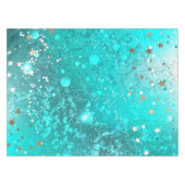 Mint Turquoise Foil Hintergrund Tischdecke (Vorderseite (Horizontal))