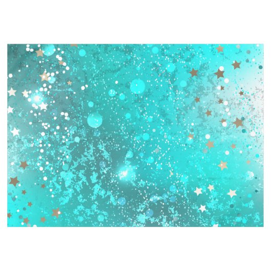 Mint Turquoise Foil Hintergrund Tischdecke (Vorderseite (Horizontal))