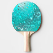 Mint Turquoise Foil Hintergrund Tischtennis Schläger (Vorderseite)