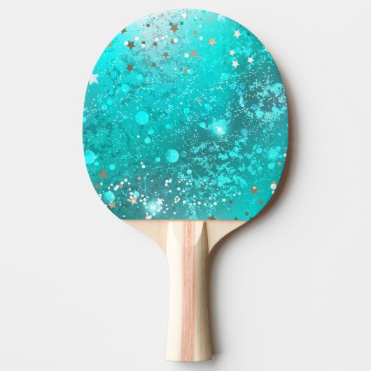 Mint Turquoise Foil Hintergrund Tischtennis Schläger (Vorderseite)