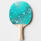 Mint Turquoise Foil Hintergrund Tischtennis Schläger (Rückseite)
