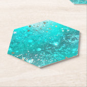 Mint Turquoise Foil Hintergrund Untersetzer (angewinkelt)
