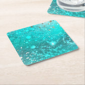 Mint Turquoise Foil Hintergrund Untersetzer (angewinkelt)