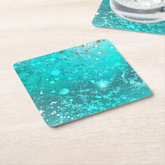 Mint Turquoise Foil Hintergrund Untersetzer (angewinkelt)