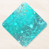 Mint Turquoise Foil Hintergrund Untersetzer (Vorderseite)