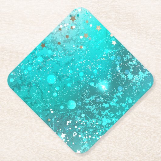Mint Turquoise Foil Hintergrund Untersetzer (Vorderseite)