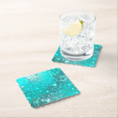 Mint Turquoise Foil Hintergrund Untersetzer (Vor Ort)