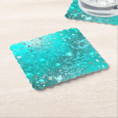 Mint Turquoise Foil Hintergrund Untersetzer (angewinkelt)