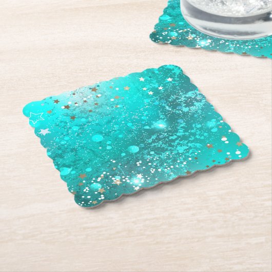 Mint Turquoise Foil Hintergrund Untersetzer (angewinkelt)