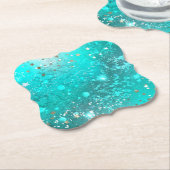 Mint Turquoise Foil Hintergrund Untersetzer (angewinkelt)