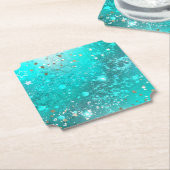 Mint Turquoise Foil Hintergrund Untersetzer (angewinkelt)