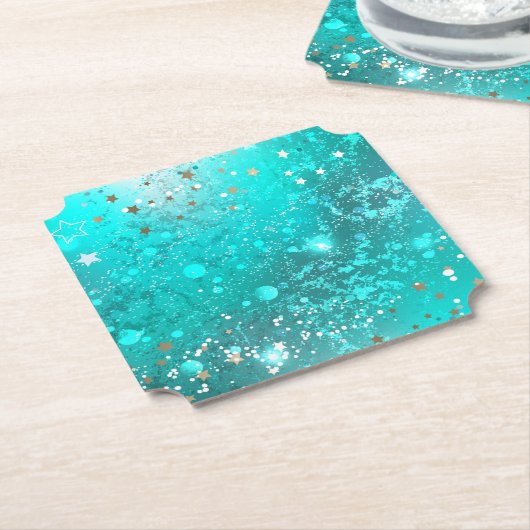 Mint Turquoise Foil Hintergrund Untersetzer (angewinkelt)