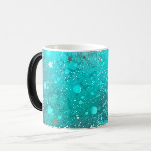 Mint Turquoise Foil Hintergrund Verwandlungstasse (Vorderseite Links)