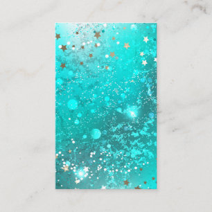 Mint Turquoise Foil Hintergrund Visitenkarte