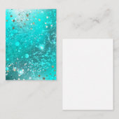 Mint Turquoise Foil Hintergrund Visitenkarte (Vorne/Hinten)
