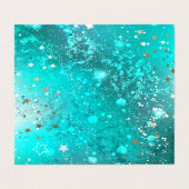 Mint Turquoise Foil Hintergrund Visitenkarten (Außenseite Aufgefaltet)