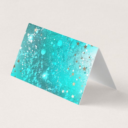 Mint Turquoise Foil Hintergrund Visitenkarten (Rückseite)