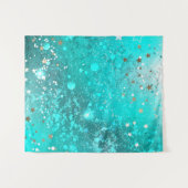 Mint Turquoise Foil Hintergrund Wandteppich (Vorderseite (Horizontal))