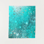 Mint Turquoise Foil Hintergrund Wandteppich (Vorderseite)