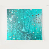 Mint Turquoise Foil Hintergrund Wandteppich (Vorderseite (Horizontal))