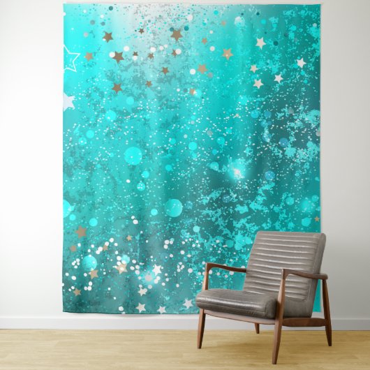 Mint Turquoise Foil Hintergrund Wandteppich (Beispiel)