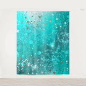Mint Turquoise Foil Hintergrund Wandteppich (Vorderseite)