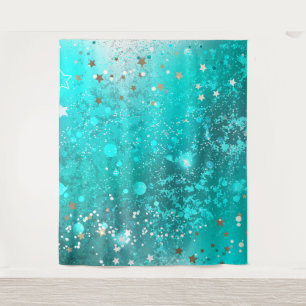 Mint Turquoise Foil Hintergrund Wandteppich