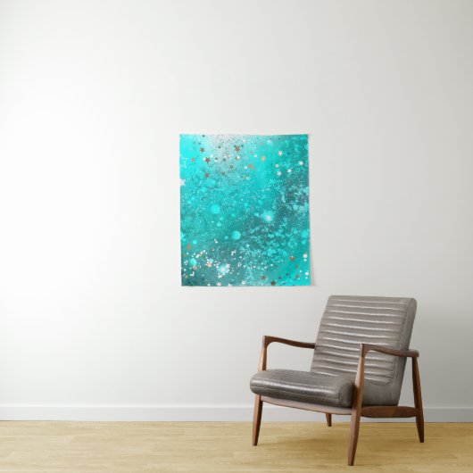Mint Turquoise Foil Hintergrund Wandteppich (Beispiel)
