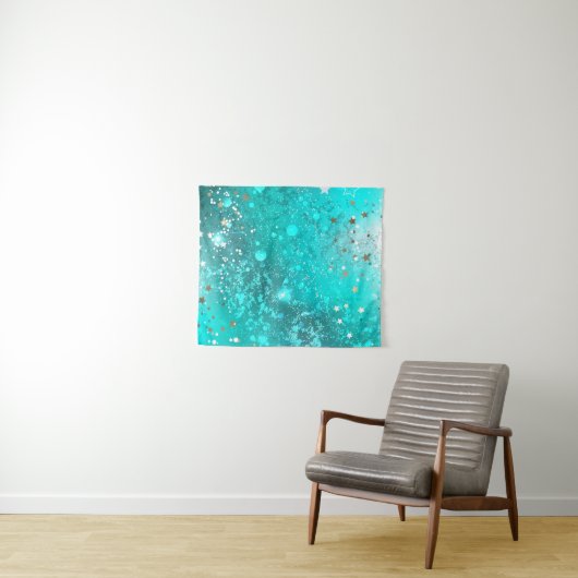 Mint Turquoise Foil Hintergrund Wandteppich (Beispiel (Horizontal))