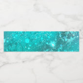 Mint Turquoise Foil Hintergrund Wasserflaschenetikett (Einzelnes Label)