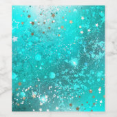 Mint Turquoise Foil Hintergrund Weinetikett (Einzelnes Label)
