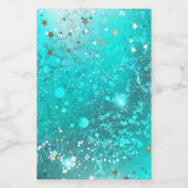 Mint Turquoise Foil Hintergrund Weinetikett (Einzelnes Label)